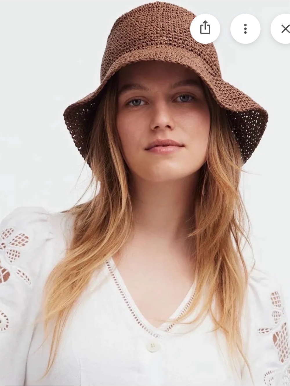 Madewell Dark Brown Woven Bucket Hat - Picture 4 of 4